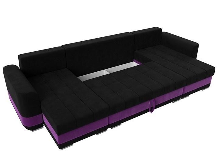 П-образный диван Честер, Черный/фиолетовый (вельвет) в Петрозаводске - изображение 6