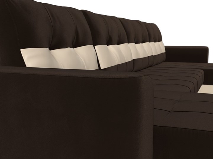 П-образный диван Честер, Коричневый/бежевый (вельвет/экокожа) в Петрозаводске - изображение 3