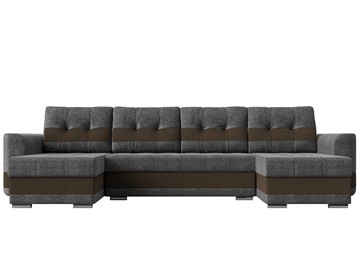 П-образный диван Честер, Серый/коричневый (рогожка) в Петрозаводске - предосмотр 1