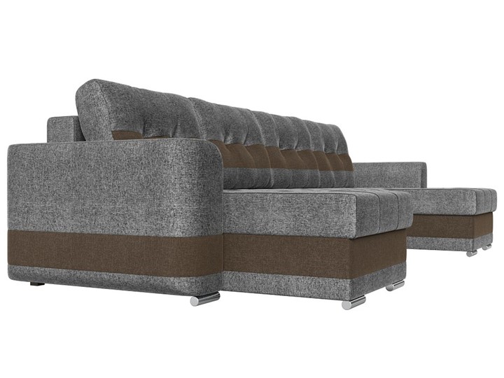 П-образный диван Честер, Серый/коричневый (рогожка) в Петрозаводске - изображение 2