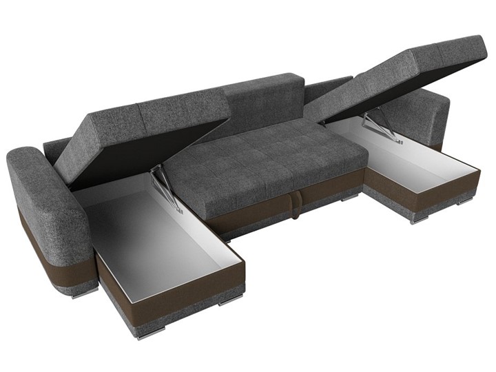 П-образный диван Честер, Серый/коричневый (рогожка) в Петрозаводске - изображение 5