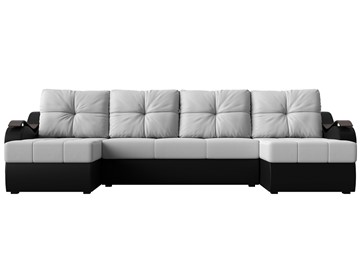 П-образный диван Меркурий П, Белый/черный (экокожа) в Петрозаводске - предосмотр 1
