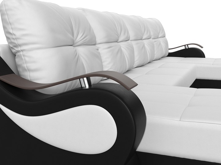 П-образный диван Меркурий П, Белый/черный (экокожа) в Петрозаводске - изображение 3