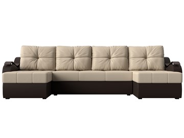 П-образный диван Меркурий П, Бежевый/коричневый (экокожа) в Петрозаводске - предосмотр 1