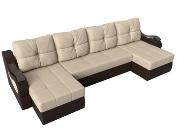 П-образный диван Меркурий П, Бежевый/коричневый (экокожа) в Петрозаводске - предосмотр 4