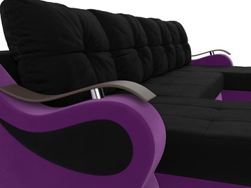 П-образный диван Меркурий П, Черный/фиолетовый (вельвет) в Петрозаводске - предосмотр 3
