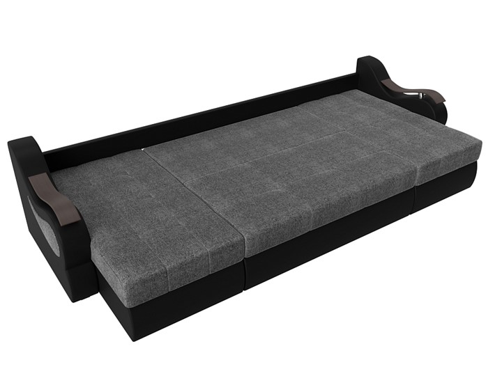 П-образный диван Меркурий П, Серый/черный (рогожка/экокожа) в Петрозаводске - изображение 5