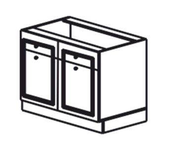 Кухонная тумба Веста рабочая двухдверная с ящиками 820*600*525 мм в Петрозаводске - предосмотр