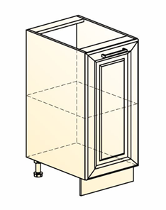 Кухонная тумба Мишель L400 (1 дв. гл.) эмаль (белый/белый) в Петрозаводске - предосмотр 1