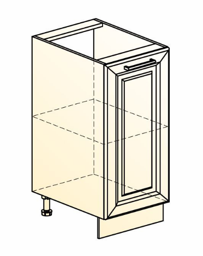 Кухонная тумба Мишель L400 (1 дв. гл.) эмаль (белый/белый) в Петрозаводске - изображение 1