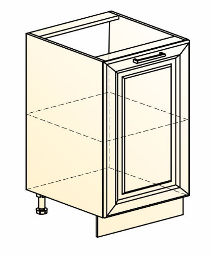 Шкаф рабочий Мишель L500 (1 дв. гл.) эмаль (белый/белый) в Петрозаводске - изображение 1