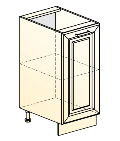 Кухонная тумба Атланта L300 (1 дв. гл.) эмаль (белый/белый глянец патина золото) в Петрозаводске - изображение 1