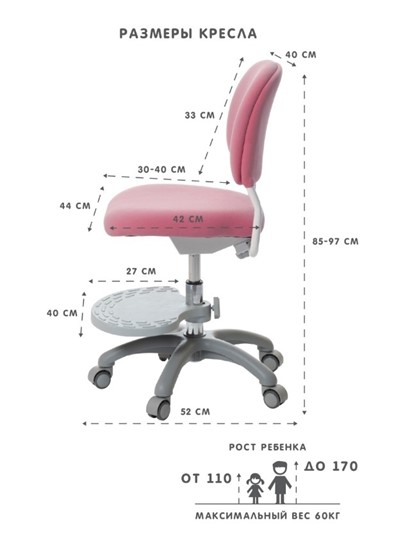 Растущее кресло Holto-15 розовое в Петрозаводске - изображение 2