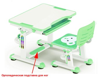 Растущая парта и стул Mealux BD-08 Teddy, green, зеленая в Петрозаводске - предосмотр