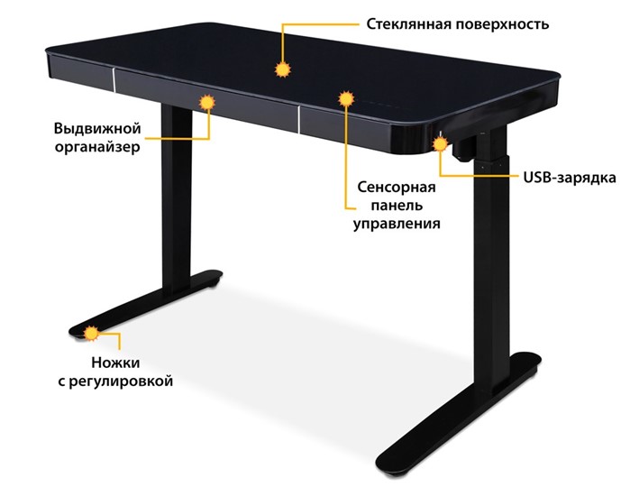 Стол с электроприводом Mealux Electro 1050 Black в Петрозаводске - изображение 1