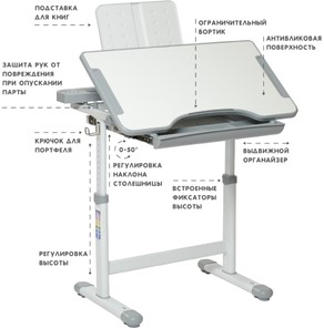 Детский стол-трансформер SET Holto-18 серый в Петрозаводске - предосмотр 5