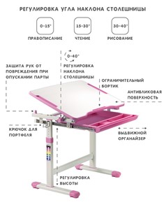 Детский стол-трансформер SET Holto-2А розовый в Петрозаводске - предосмотр 6