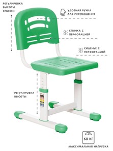Растущий стул и растущая парта SET HOLTO-17А, зеленый в Петрозаводске - предосмотр 4