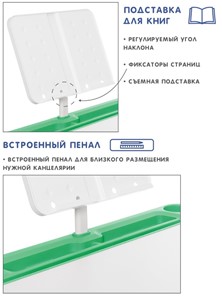 Растущий стул и растущая парта SET HOLTO-17А, зеленый в Петрозаводске - предосмотр 6