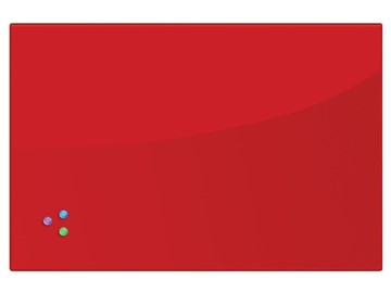 Доска магнитно-маркерная стеклянная BRAUBERG 60х90 см, красная в Петрозаводске - предосмотр