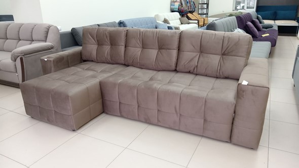 Угловой диван с оттоманкой Реал ДУ Graund 03 велюр в Петрозаводске - изображение