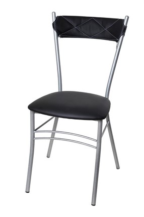 Кухонный стул Бистро Софт СРП-080С Эмаль, с мягкой спинкой Экотекс черный в Петрозаводске - изображение